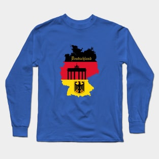 Germany flag & map Long Sleeve T-Shirt